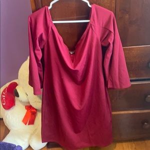 Off shoulder A-line dress.